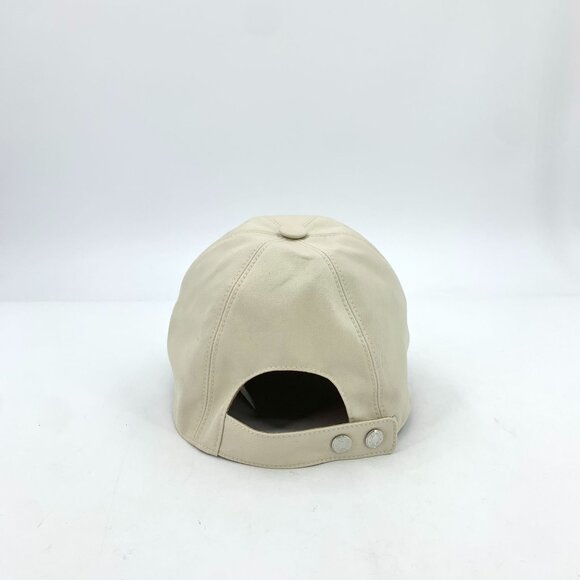 HERMES Beige Cotton Baseball Cap With Gray Logo Size 56 Made In France